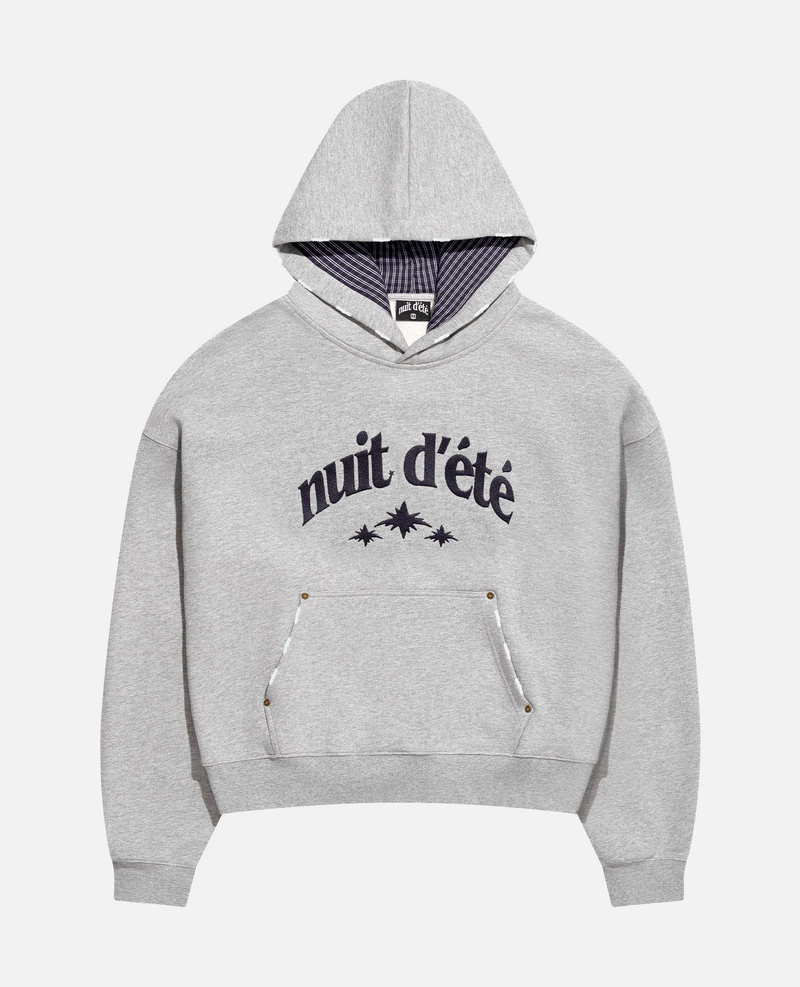 (distressed) BIG LOGO GREY HOODIE